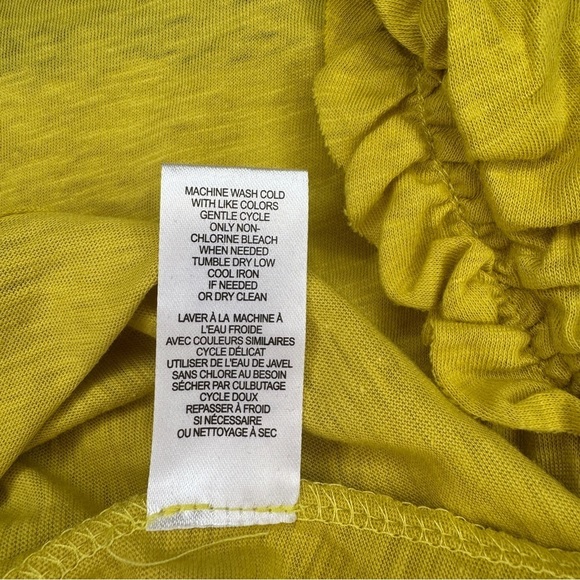 Industry Republic Ruffle Sleeve Tee XS Yellow Pima Cotton NWT - Picture 10 of 10